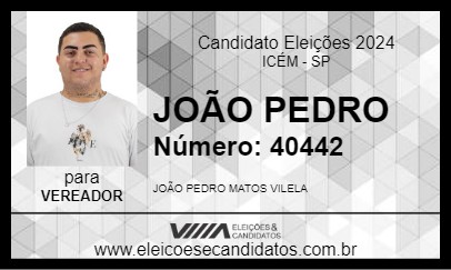 Candidato JOÃO PEDRO 2024 - ICÉM - Eleições