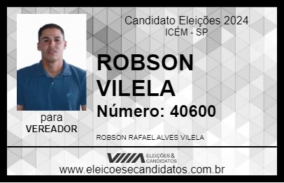 Candidato ROBSON VILELA 2024 - ICÉM - Eleições