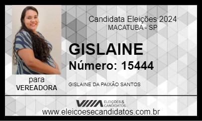 Candidato GISLAINE 2024 - MACATUBA - Eleições