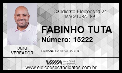 Candidato FABINHO DA BIZ 2024 - MACATUBA - Eleições