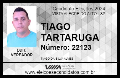 Candidato TIAGO TARTARUGA 2024 - VISTA ALEGRE DO ALTO - Eleições