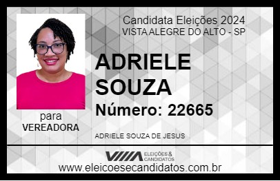 Candidato ADRIELE SOUZA 2024 - VISTA ALEGRE DO ALTO - Eleições