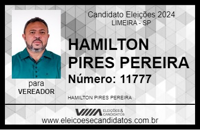 Candidato HAMILTON PIRES PEREIRA 2024 - LIMEIRA - Eleições