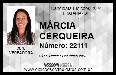 Candidato MÁRCIA CERQUEIRA 2024 - PRATÂNIA - Eleições