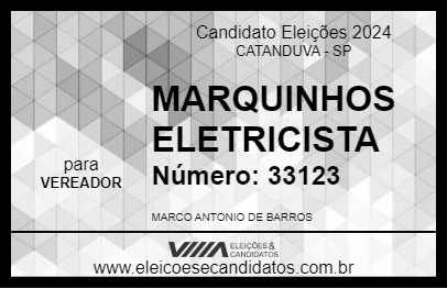 Candidato MARQUINHOS ELETRICISTA 2024 - CATANDUVA - Eleições