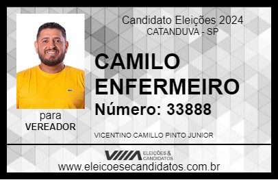 Candidato CAMILO ENFERMEIRO 2024 - CATANDUVA - Eleições