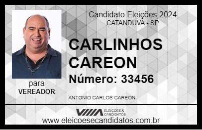 Candidato CARLINHOS CAREON  2024 - CATANDUVA - Eleições