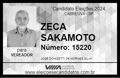 Candidato ZECA SAKAMOTO 2024 - CABREÚVA - Eleições