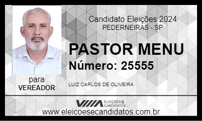 Candidato PASTOR MENU 2024 - PEDERNEIRAS - Eleições