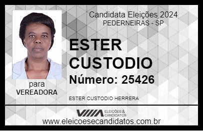 Candidato ESTER CUSTODIO 2024 - PEDERNEIRAS - Eleições