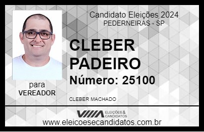 Candidato CLEBER PADEIRO 2024 - PEDERNEIRAS - Eleições