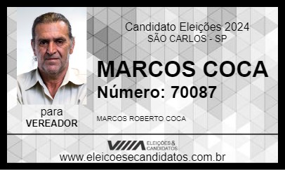 Candidato MARCOS COCA 2024 - SÃO CARLOS - Eleições