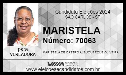 Candidato MARISTELA 2024 - SÃO CARLOS - Eleições