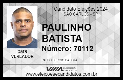 Candidato PAULINHO BATISTA 2024 - SÃO CARLOS - Eleições