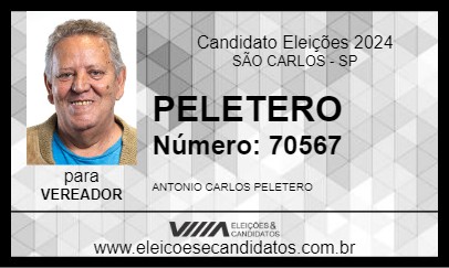 Candidato PELETERO 2024 - SÃO CARLOS - Eleições