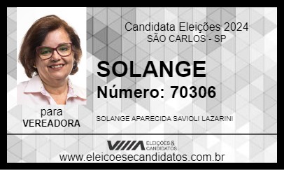 Candidato SOLANGE 2024 - SÃO CARLOS - Eleições