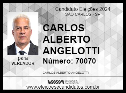 Candidato CARLOS ALBERTO ANGELOTTI 2024 - SÃO CARLOS - Eleições