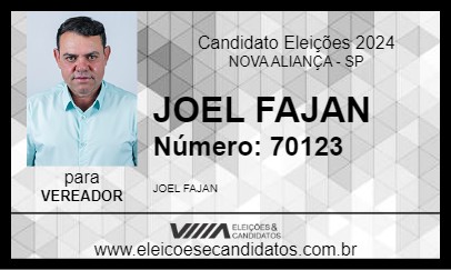 Candidato JOEL FAJAN 2024 - NOVA ALIANÇA - Eleições