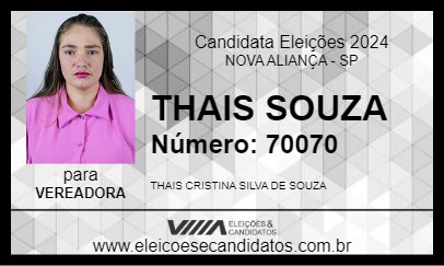 Candidato THAIS SOUZA 2024 - NOVA ALIANÇA - Eleições