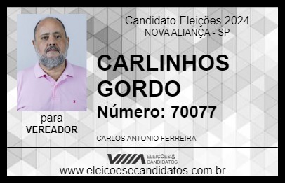 Candidato CARLINHOS GORDO 2024 - NOVA ALIANÇA - Eleições