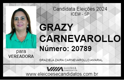 Candidato GRAZY CARNEVAROLLO 2024 - ICÉM - Eleições