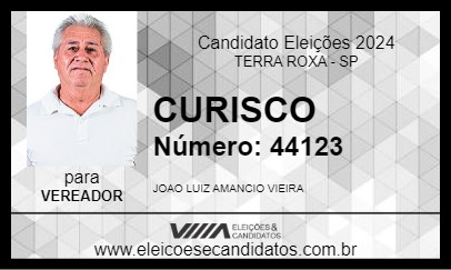 Candidato CURISCO 2024 - TERRA ROXA - Eleições