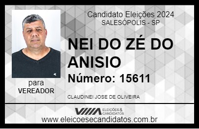 Candidato NEI DO ZÉ DO ANISIO 2024 - SALESÓPOLIS - Eleições