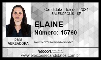 Candidato ELAINE 2024 - SALESÓPOLIS - Eleições