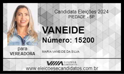 Candidato VANEIDE 2024 - PIEDADE - Eleições