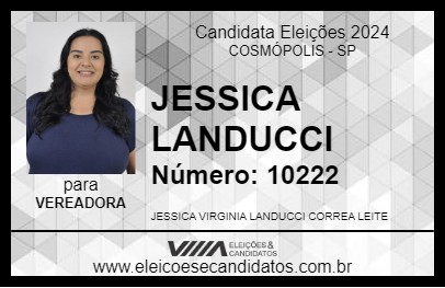 Candidato JESSICA LANDUCCI 2024 - COSMÓPOLIS - Eleições