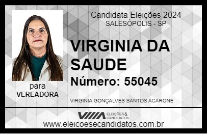 Candidato VIRGINIA DA SAUDE 2024 - SALESÓPOLIS - Eleições