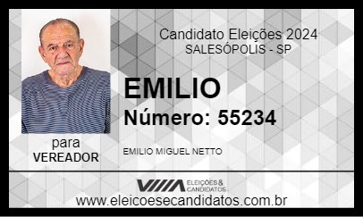 Candidato EMILIO 2024 - SALESÓPOLIS - Eleições