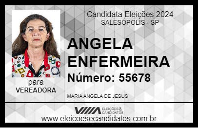 Candidato ANGELA ENFERMEIRA 2024 - SALESÓPOLIS - Eleições