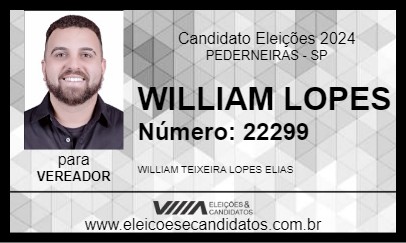 Candidato WILLIAM LOPES 2024 - PEDERNEIRAS - Eleições