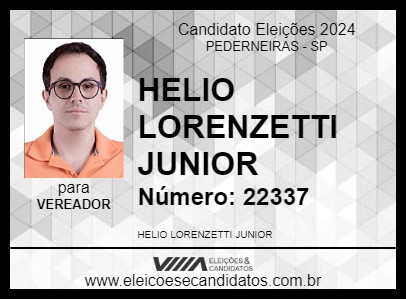 Candidato HELIO LORENZETTI JUNIOR 2024 - PEDERNEIRAS - Eleições