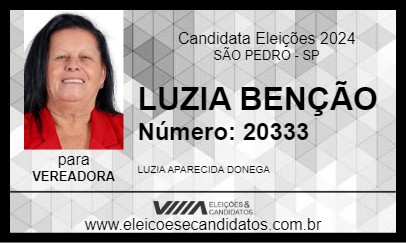 Candidato LUZIA BENÇÃO 2024 - SÃO PEDRO - Eleições