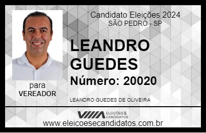 Candidato LEANDRO GUEDES 2024 - SÃO PEDRO - Eleições