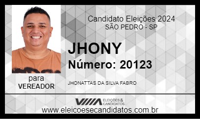 Candidato JHONY 2024 - SÃO PEDRO - Eleições