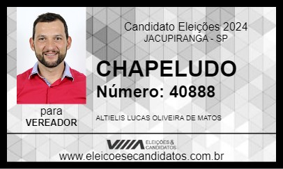 Candidato CHAPELUDO 2024 - JACUPIRANGA - Eleições