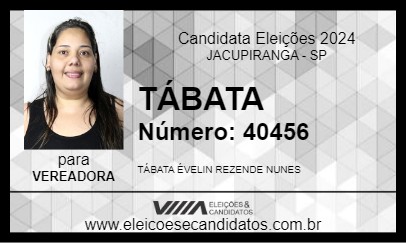 Candidato TÁBATA 2024 - JACUPIRANGA - Eleições