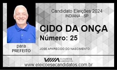 Candidato CIDO DA ONÇA 2024 - INDIANA - Eleições