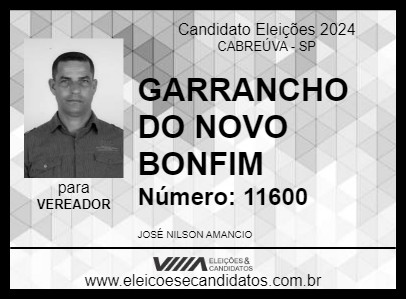 Candidato GARRANCHO DO NOVO BONFIM 2024 - CABREÚVA - Eleições