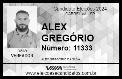 Candidato ALEX GREGÓRIO 2024 - CABREÚVA - Eleições