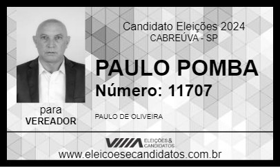 Candidato PAULO POMBA 2024 - CABREÚVA - Eleições