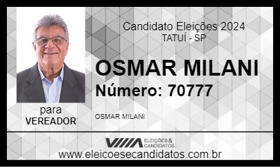 Candidato OSMAR MILANI 2024 - TATUÍ - Eleições