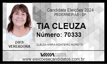 Candidato TIA CLEUZA 2024 - PEDERNEIRAS - Eleições