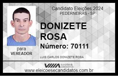 Candidato DONIZETE ROSA 2024 - PEDERNEIRAS - Eleições