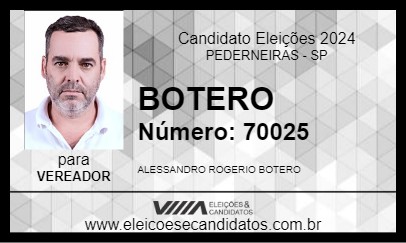 Candidato BOTERO 2024 - PEDERNEIRAS - Eleições