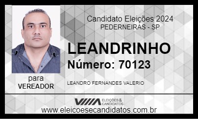 Candidato LEANDRINHO 2024 - PEDERNEIRAS - Eleições