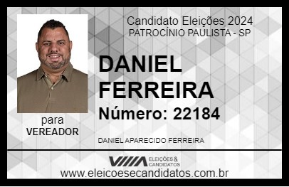 Candidato DANIEL FERREIRA 2024 - PATROCÍNIO PAULISTA - Eleições